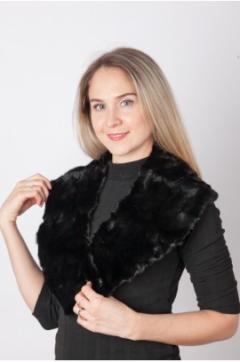 Black mink fur collar